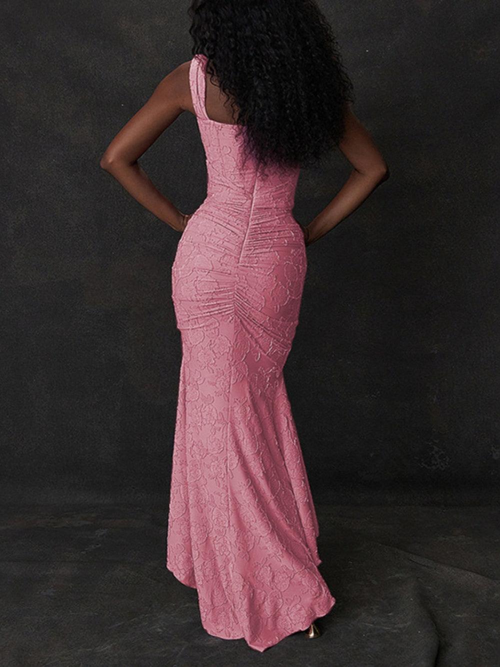 Light Pink bell floral maxi dress