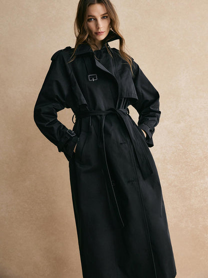 Casual Pockets Long Trench Coat