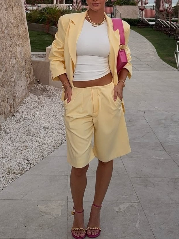Yellow Casual Blazer