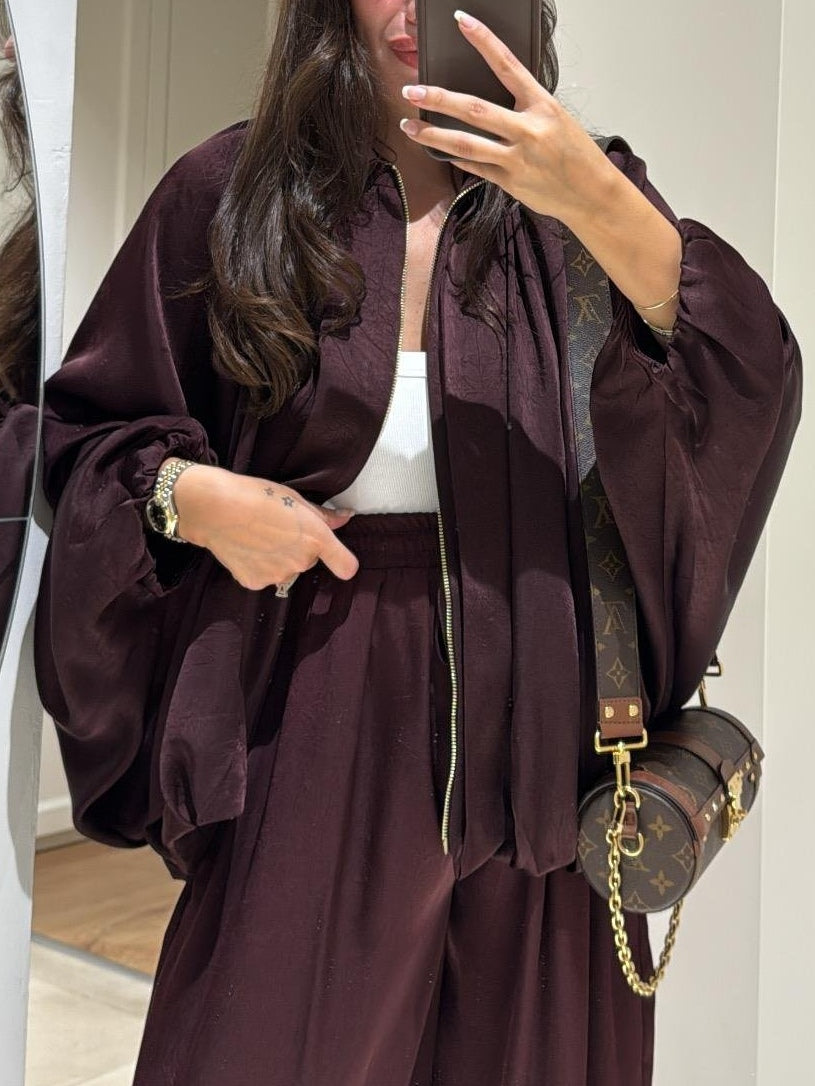 Brown Zippered Casual Jacket