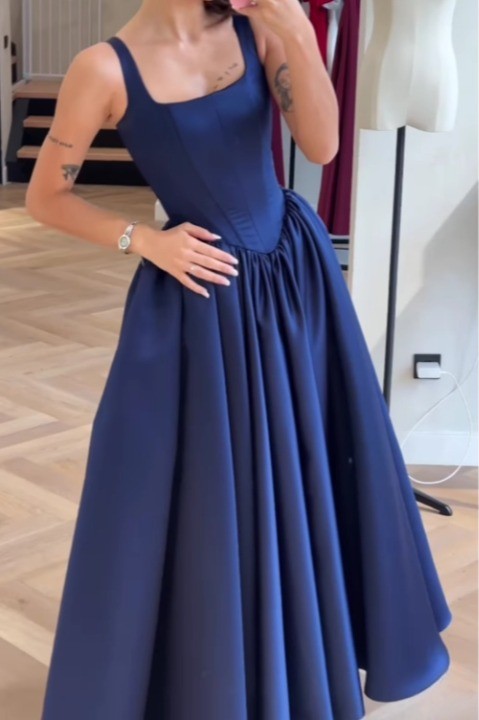 Satin double strap waist princess dress