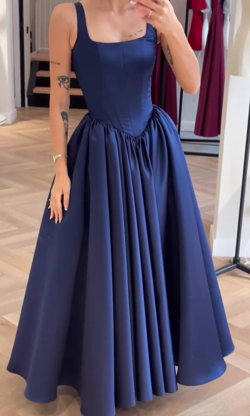 Satin double strap waist princess dress